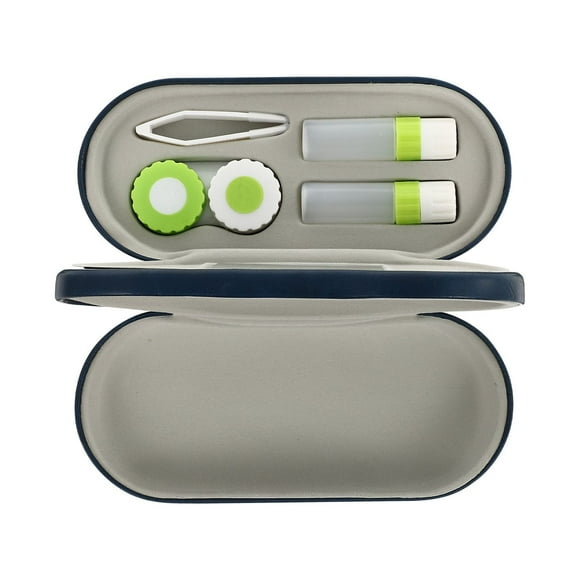 EeaseMX Estuche portátil para lentes de contacto, caja de almacenamiento para gafas (azul)