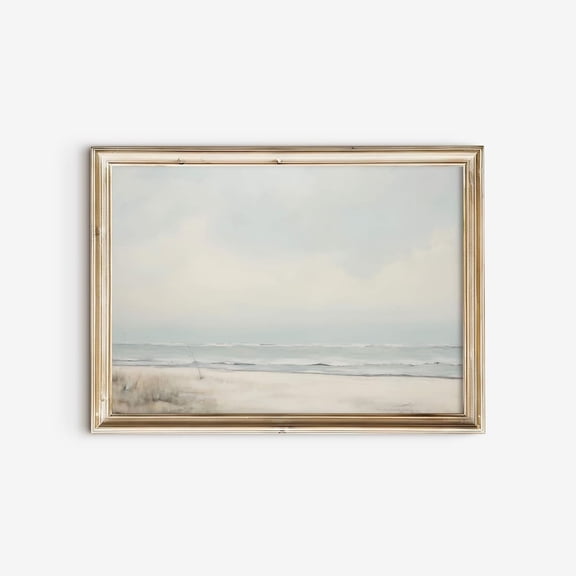 Muted Over Bed Wall Art Beach, Neutral Beach Print, Vintage Coastal Wall Art, Minimalist Coastal Landscape, Tonal Art Poster, Unframed Poster Size 8x12 F03.1.15l1324