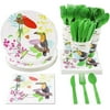 Serves 24 Tropical Party Supplies Set for Kids Birthday Decorations, Plates, Cups, Napkins, Dinnerware
