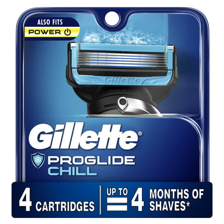 Gillette ProGlide Chill Mens Razor Blade Refill Cartridges, 4 Ct