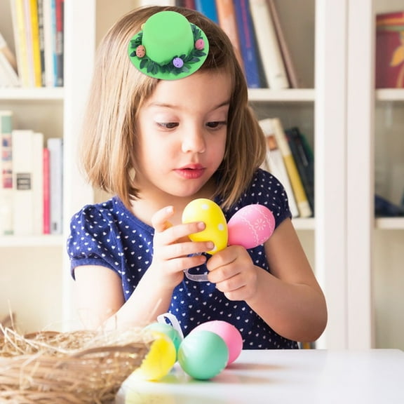 weibbin Easter Party Headdress Hat, Festive Hair Clip with Colorful Eggs, Holiday Celebration Accessory, Spring Event Headband