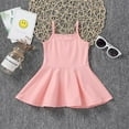 thumbnail image 4 of XFHLMJFF Girls Dresses Kids Summer Toddler Baby Sleeveless Solid Color Print Vest Patry Birthday Sundress Size 6M-12M, 4 of 4