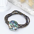 thumbnail image 3 of AeraVida Vibrant Abalone Seashell Mosaic with Beaded Multi-Strand Bracelet, 3 of 7