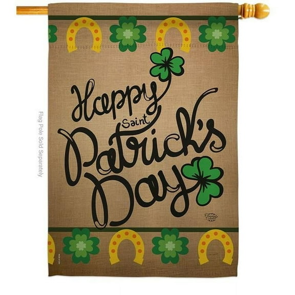 Ornament Collection H191090-BO Happy Saint Patricks Day Springtime Double-Sided Garden Decorative House Flag, Multi Color