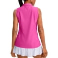 thumbnail image 5 of Outfmvch Women's Golf Shirt UPF 50+ Sleeveless Tennis Polo V Neck Workout Tank Top Racerback Athletic T Shirts with Collar V Neck Pink S, 5 of 9