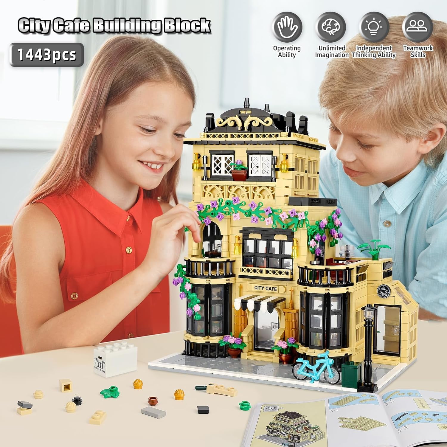 NAYIHOOP City Shop Building Sets Three-Story House for Boys Girls Compatible with Lego