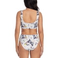 thumbnail image 3 of Kdxio Rabbit And Butterfly Print Women's 2 Piece High Waisted Wrap Spaghetti Strap Summer Swimsuit Bikini Set-Small, 3 of 7