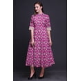 thumbnail image 4 of Bimba Leaves Women V Neck Sleeveless Front Slit Casual Maxi Printed BohoÂ&nbsp;Dress-X-Large, 4 of 5