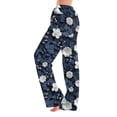 thumbnail image 2 of Zydvens Women Halloween Pajama Pants Wide Leg Lounge Wear with Pockets Soft Elastic Waist Drawstring Sleepwear Bottoms Knit Pumpkin Bat Print Costume Cosplay Party S-3XL, 2 of 7