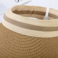 thumbnail image 3 of HJYCHN Women's Men's Woven Sliding Sun Visor Adjustable Sports Summer Cap Sunshade Hat Khaki One Size, 3 of 4