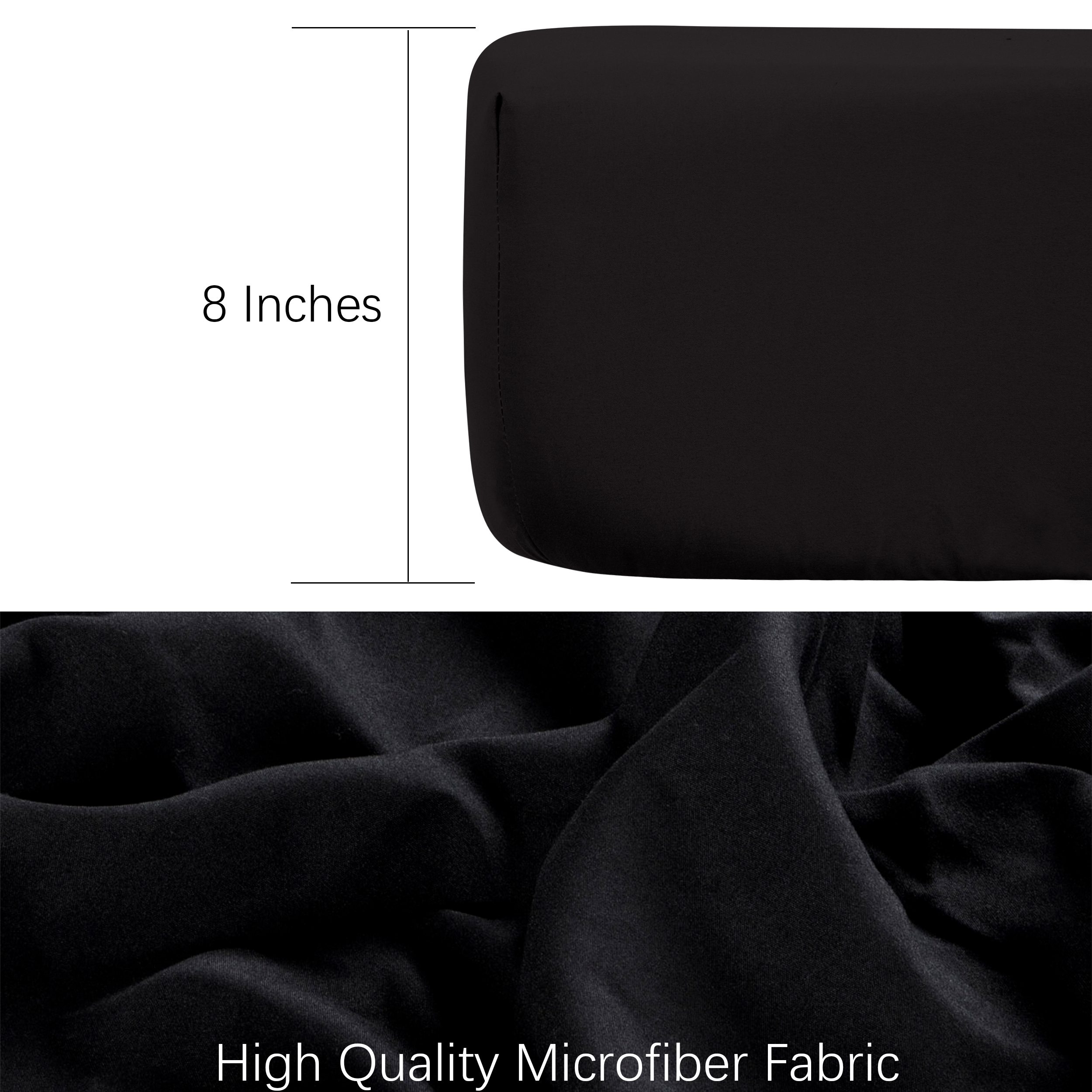 NT Bay Fitted Crib Sheet, Black, Ultra Soft Microfiber photo 2