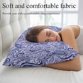 thumbnail image 5 of Purple Navy Blue Pillow Covers, Linen Long Throw Pillow Case, Retro Botanical Abstract Art Holiday Pillow Protector Decorative Cushion Cover for Living Room/Bedroom 16" x 24", 5 of 8