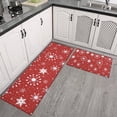thumbnail image 2 of Red Christmas Snowflake Pattern Kitchen Rugs Sets Of 2,Anti Fatigue Kitchen Mat Rugs Non Slip Washable,Decorative Kitchen Floor Mats for Kitchen,Sink,Laundry,17"x30"+17"x47", 2 of 7