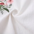 thumbnail image 4 of Holzkary Embroidered Tops for Women Embroidered Tops Cotton Linen Shirts Ethnic Style Tee 3/4 Sleeve V Neck Tshirt Summer Boho Tops Casual Half Sleeve Blouses Floral Shirt Vacation Clothes White 5Xl, 4 of 8