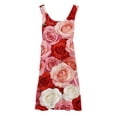 thumbnail image 4 of Ruyang Hawaiian Dresses for Teen Girls Bowknot Strap Flower Print Sleeveless Vest Dresses Summer Casual Beach Vacation Sundress, 4 of 4