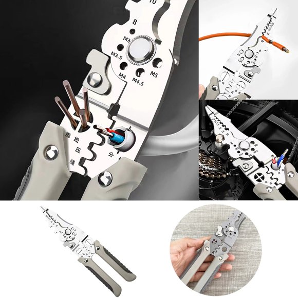 Multifunctional Wire Stripper Crimping Plier Adjustable Automatic Wire Stripping Tool Stainless Steel Multipurpose Wire Stripper Kitchen Commercial Faucet Smart Faucet with Faucets for Laundry