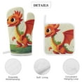 thumbnail image 4 of Cute Dragon Baby Oven Mitts And Pot Holders Sets of 4 Oven Gloves Set Potholders for Kitchen Cooking Baking Grilling Anti Scald Hot Pads And Heat Resistant, 4 of 6