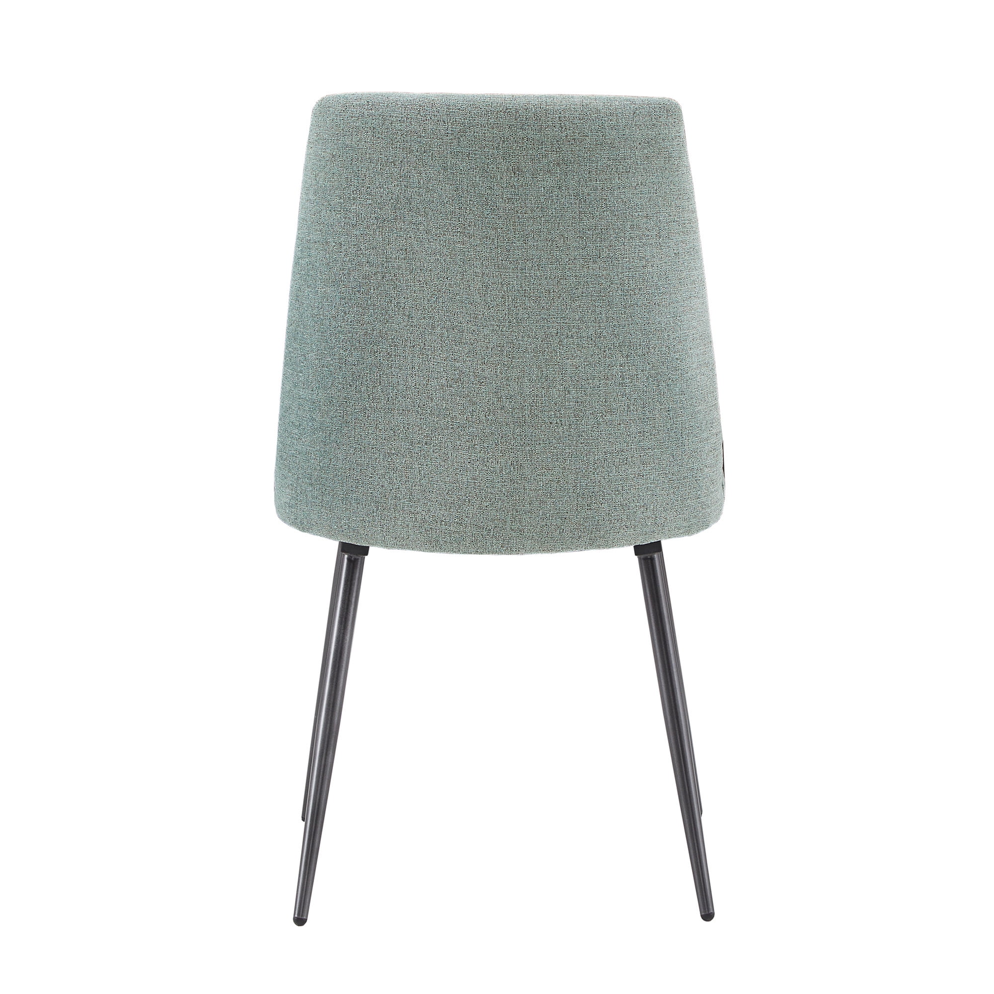 Weston Home Aurthur Upholstered Dining Chairs, Set of 2, Pale Blue Chenille, Black Legs