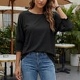 thumbnail image 7 of Gingprous 3/4 Sleeve Blouse for Women Smocked Cuffs Tops Loose Casual Tee Shirt Dressy Casual Womens Shirt, 7 of 7