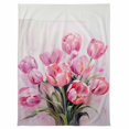 thumbnail image 7 of Easter Pink Flannel Blanket for Bed,Travel and Camping, Tulip Oil Painting Super Soft Cozy Blanket for All Seasons 60"x80", 7 of 7