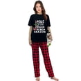 thumbnail image 3 of Ihaphap Family Matching Christmas Pajamas Set, Jesus Is The Reason For The Season Print Short Sleeve Tee & Red Buffalo Plaid Pants, Holiday Family PJs Sleepwear for Men Women Kids, 3-4T-Kid, 3 of 5