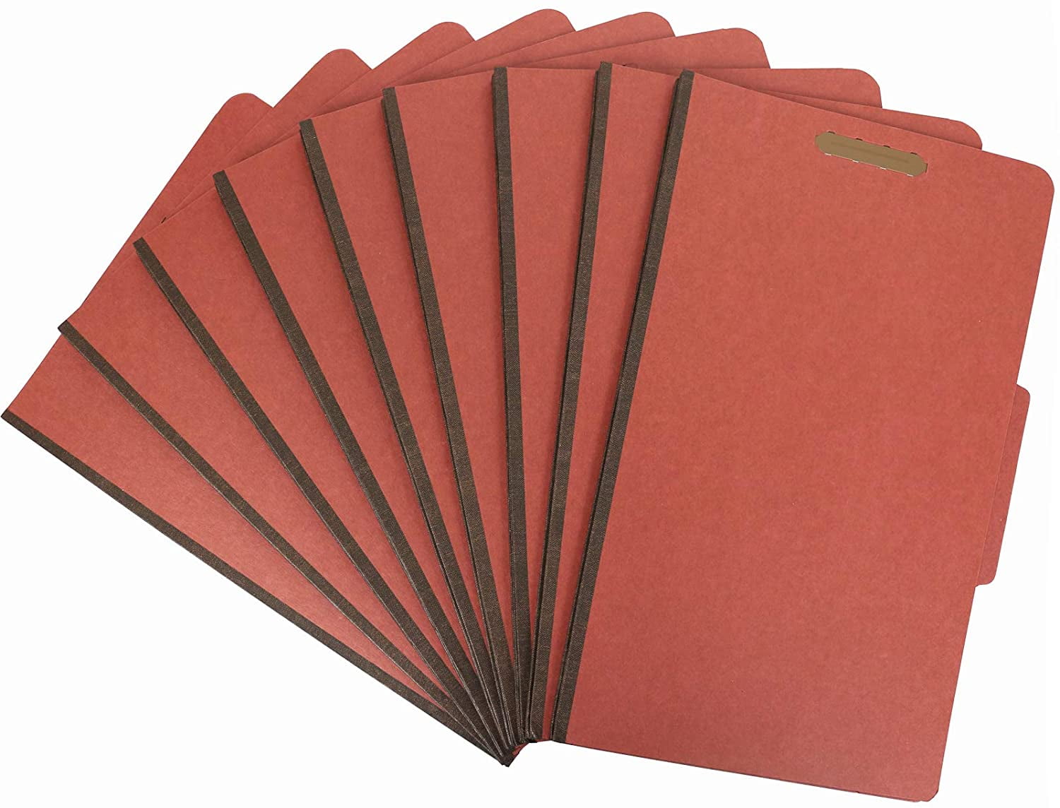 Pendaflex Classification File Folders 3 Dividers 2" Embedded Fasteners Legal Size Red Pack of 10