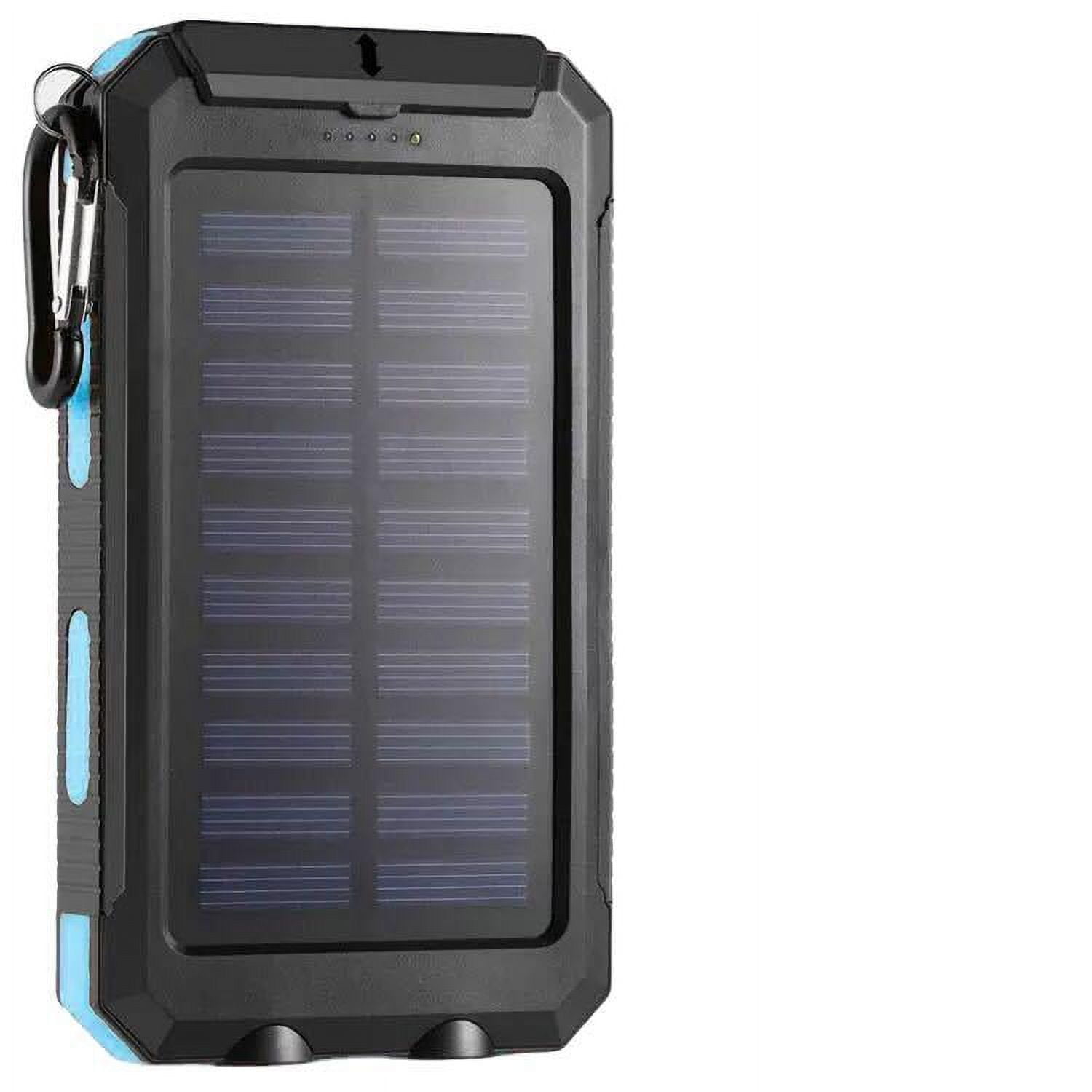 Solar Power Bank 10000mAh Portable Charger with Solar Panel, Splashproof, Dustpr