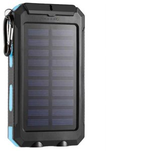 Solar Power Bank 10000mAh Portable Charger with Solar Panel, Splashproof, Dustpr