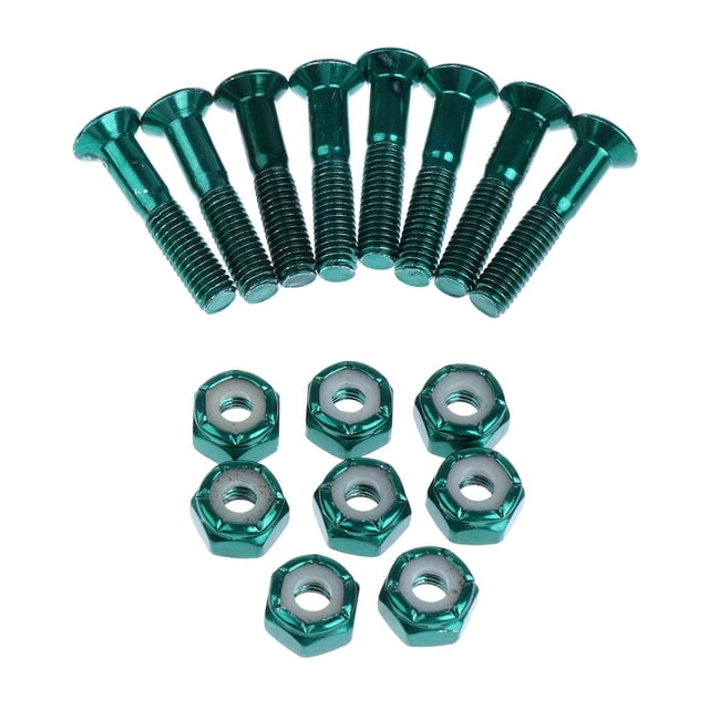 Conjunto de hardware de camión de patineta perfecl 8 piezas de acero al carbono tornillo verde
