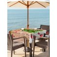 thumbnail image 2 of Outdoor Tablecloth with Umbrella Hole and Zipper, Christmas Tree Square Table Cloth 54x54 Inch Waterproof Tablecloth, Xmas Red Balls Pine Branches Snowflakes New Year Picnic Table Cover for Patio, 2 of 7