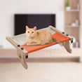 thumbnail image 1 of Hamaca resistente Asiento para cama Ahorro de espacio Soporta hasta 20 kg Estantes ajustables 15 cm Sin ventosa Gatos Ventana Percha para jugar Balcón naranja gris Fernando Hamaca para gatos, 1 of 8