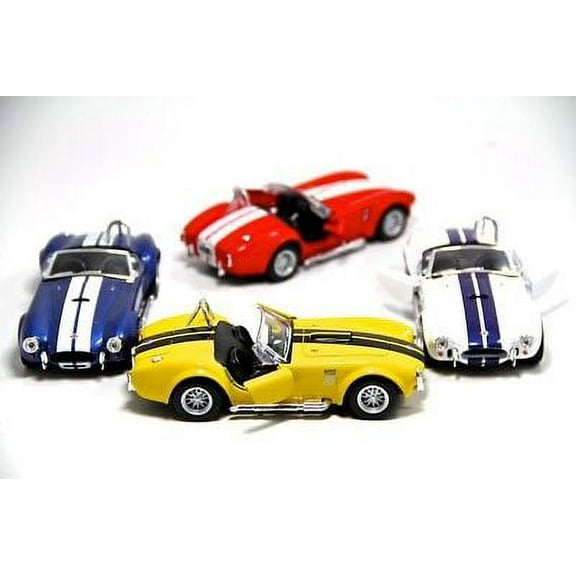 4 PC Set : 5" Kinsmart 1965 Shelby Cobra 427 S/C Diecast Model Toy Car 1:32