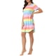 thumbnail image 4 of Camisón T-shirt de mujer INSPIRE CHIC, vestido de rayas coloridas, camisón de manga corta, 2XL, color claro, 4 of 6