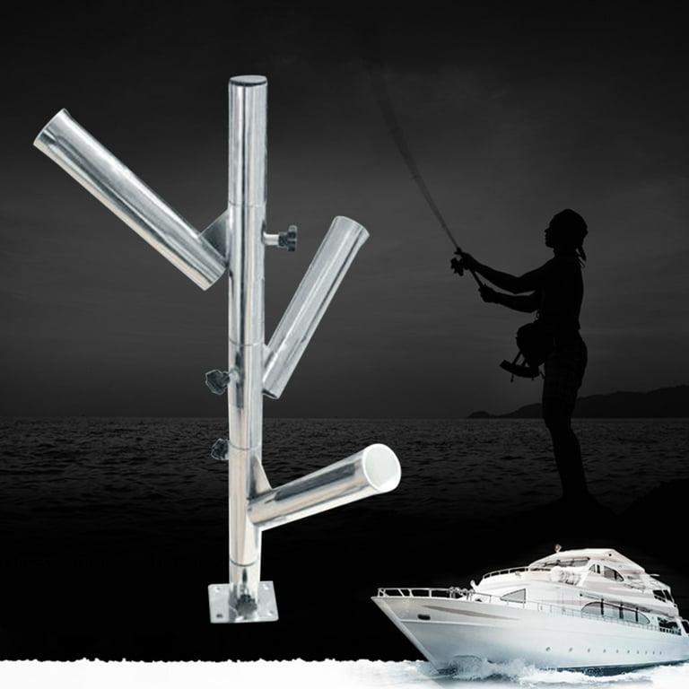 Aiqidi 3 Tube Adjustable Fishing Rod Holder Vertical Stainless
