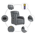 thumbnail image 5 of vidaXL Massage Recliner Chair Gray Faux leather, Metal, Plywood, Foam, 5 of 10
