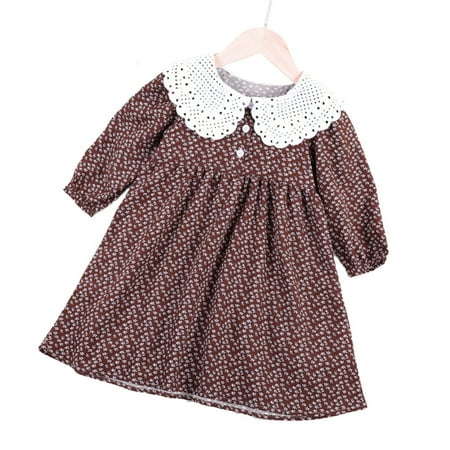 

Qufokar Organic Baby Girl Clothes Girls Size 10 mas Dress Babys Girls Boys Floral Spring Winter Long Sleeve Lace Princess Dress Clothes