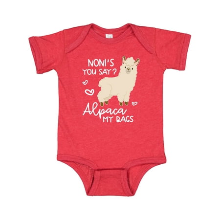 

Inktastic Noni s You Say Alpaca My Bags Gift Baby Boy or Baby Girl Bodysuit