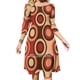thumbnail image 1 of Vestido de cuello cuadrado con estampado retro de los años 70 y estilo vintage de los años setenta, bonitos vestidos holgados con estampado, elegante vestido de fiesta en la playa, patrón de los años, 1 of 6
