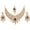 Blue in Center, variant on Sunsoul by Touchstone Indian Bollywood Charming Studded Diamond Look Filigree Yellow Rhinestones Faux Pearls Hangings Bridal Designer Jewelry Hasli Necklace Set In Antique Gold Tone For Women.