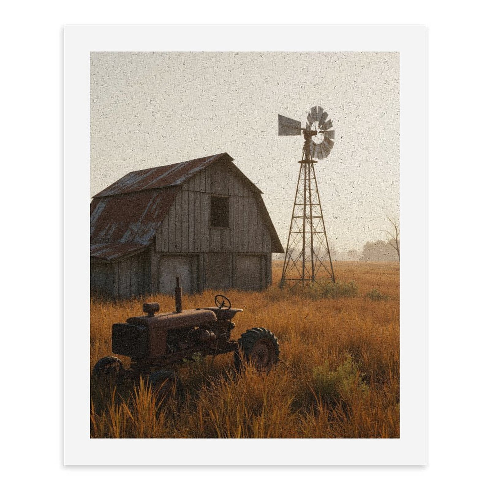 Paint by Numbers Kit for Adults, Vintage Tractor Barn Sunrise Rural Scene Paint by Numbers, Easy Paint by Numbers Kit for Adults Beginner, DIY Adult Paint by Number Kits on Canvas, Home Decor
