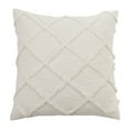 thumbnail image 1 of Fennco Styles Diamond Tufted Cotton Decorative Throw Pillow 20" W x 20" L - Ivory Lattice Cushion for Home, Couch, Living Room, Bedroom, Office and Holiday Décor, 1 of 4