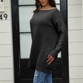 thumbnail image 5 of Women's Winter Loose Versatile One-shoulder Solid Color Mid-length Knitted Sweater for Fall and Winter, Cozy and Chic, Ideal for Seasonal Outfits,Black,Size L, 5 of 6