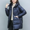 thumbnail image 6 of HTNBO Women Long Quilted Coat Winter Hooded Long Sleeve Puffer Padded Jackets Zip-up Warm Thicken Outerwear Pockets, 6 of 7