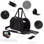 GOOPAWS Soft-Sided Dog & Cat Carrier Bag, Black, 17