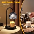 thumbnail image 4 of BEEPRINCESS Candle Warmer Lamp with Timer and Dimmable Light, Adjustable Height Jar Candle Warmer, Black Glass Shade, 2 Bulbs, 4 of 7