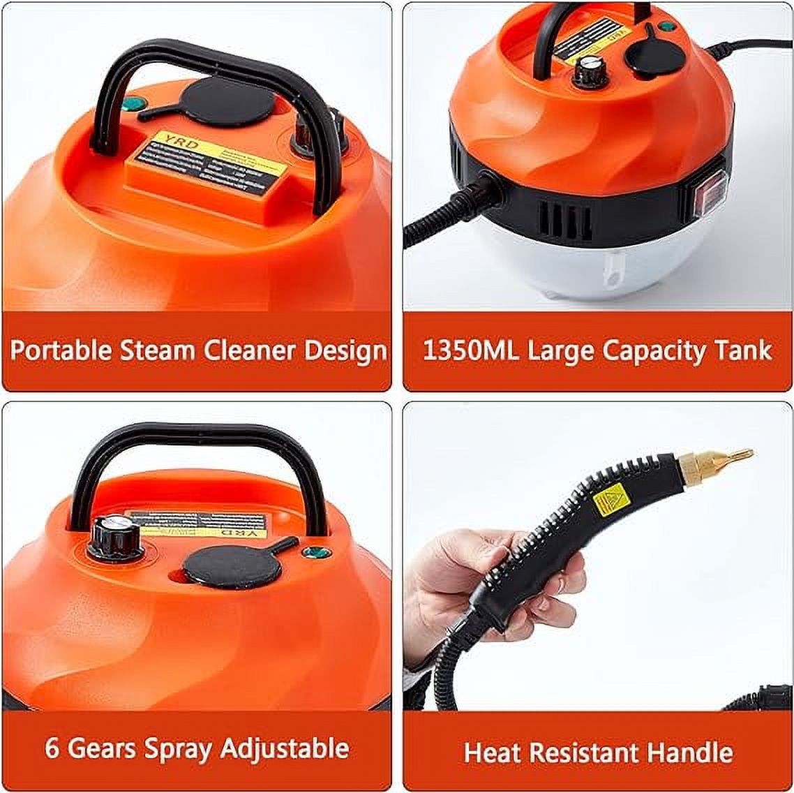 Steam Cleaner 2500W High Pressure Handheld Steamer for Cleaning Portable Steam  Cleaner for Home Use High-Temperature Steamer Cleaner for Car Detailing,  Kitchen, Bathroom, Grout and Tile 