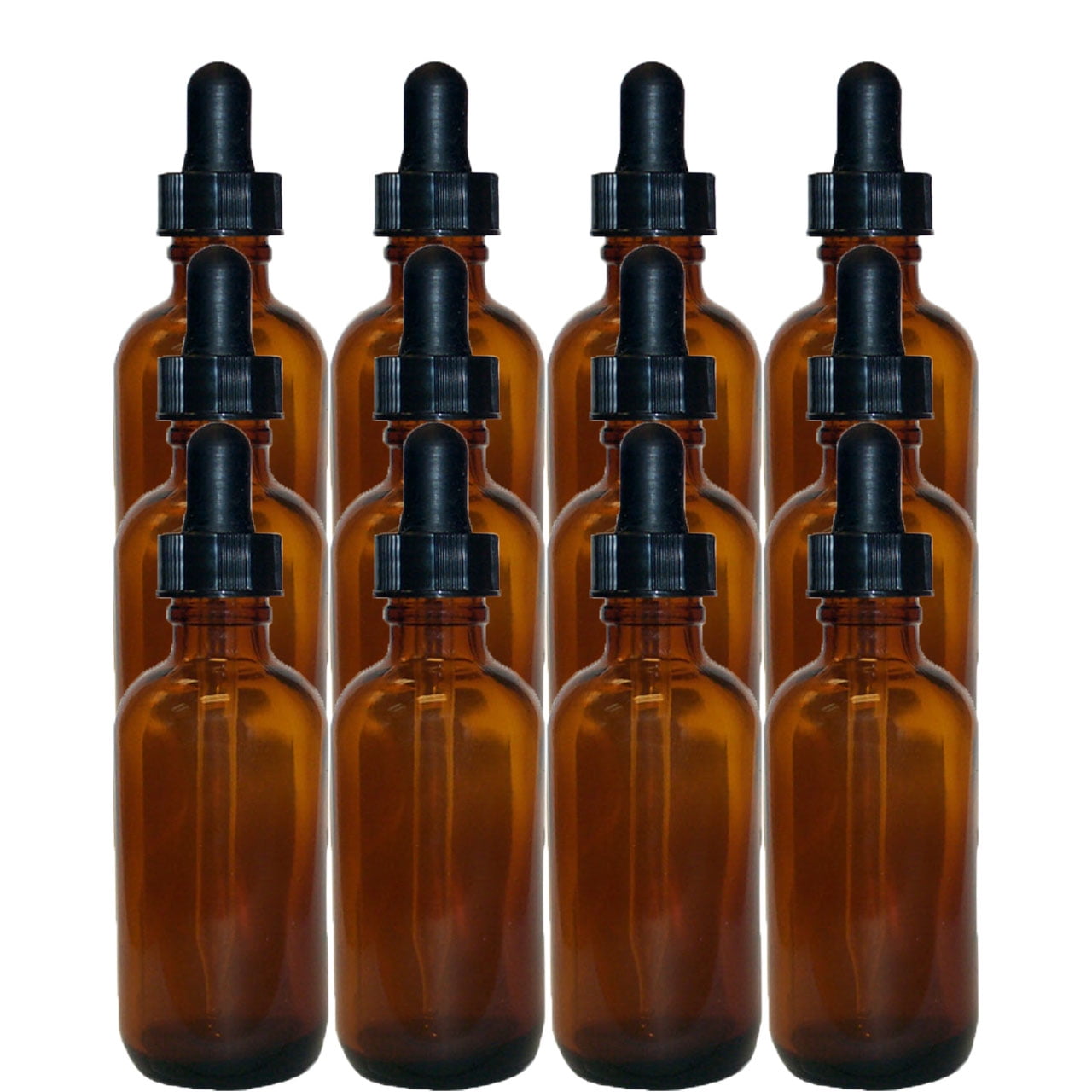 Amber 2oz Dropper Bottle (60ml) Pack of 12 - Glass Tincture Bottles