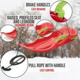 thumbnail image 3 of ArcticThrill Snow Sled for Kids - IcePulse Sledge - Single Rider Racer Toboggan with Pull Rope and Brake Handles; Outdoor Plastic Winter Sleigh for Toddlers & Kids, 3 of 8