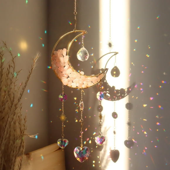 1pc Natural Crushed Stone Moon Sand Hourglass Moon Purple Crystal Pink Crystal Green Dongling Suitable For Home Garden Festival Party Gift
