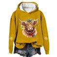 thumbnail image 1 of Chandail à Capuche Imprimé Vache Western Festif pour Femmes Thème Vacances Graphique, 1 of 3